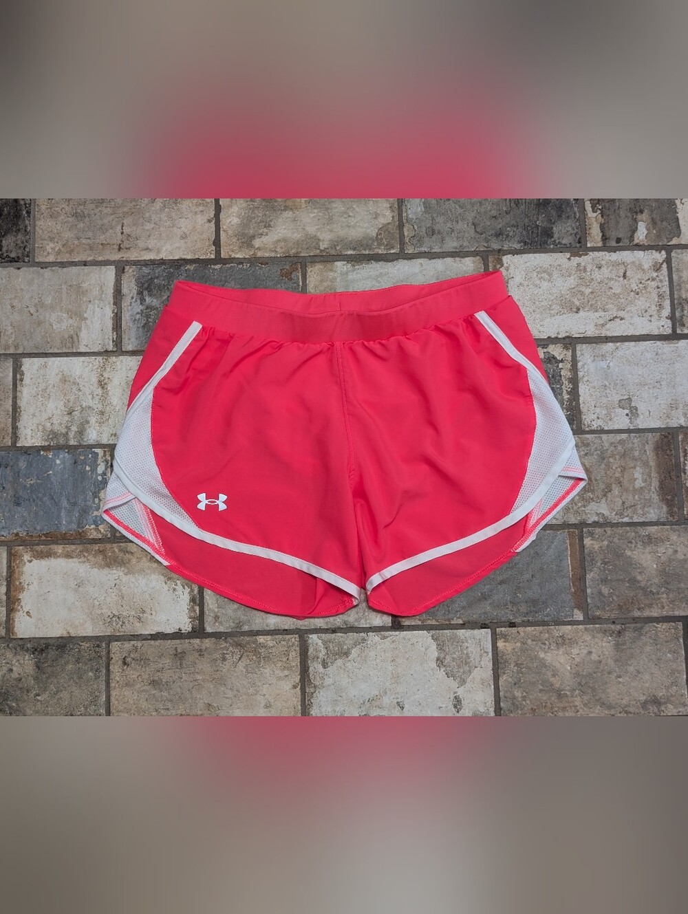 Under Armour Hot Pink/Coral Fly By 2.0 Mesh Running Shorts - Women's Size Medium